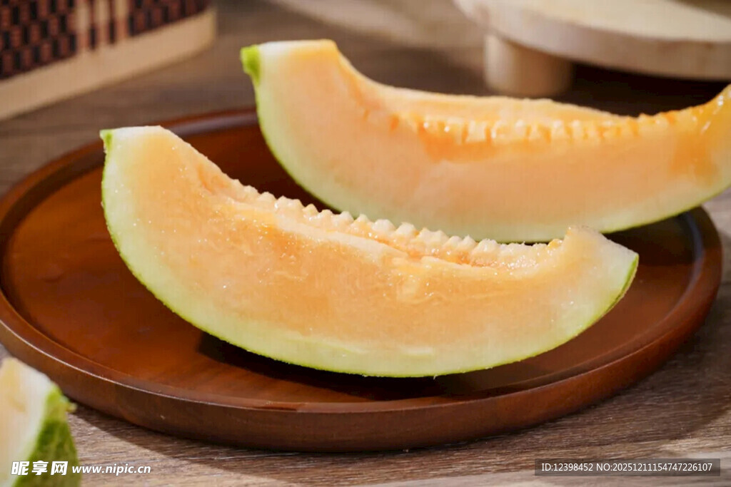 新鲜切开的美味哈密瓜