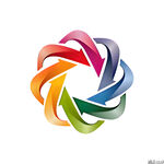 多彩旋绕几何图案