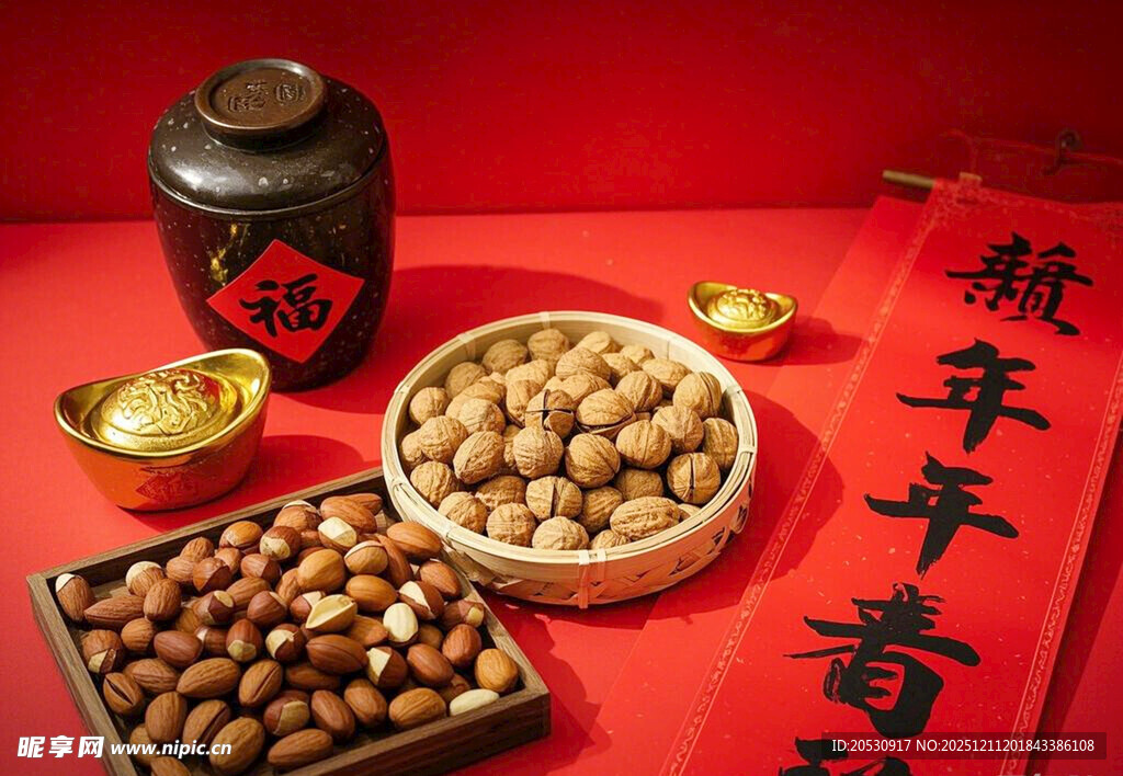 传统年货展示喜庆氛围浓