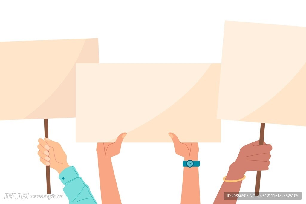 手举标语牌