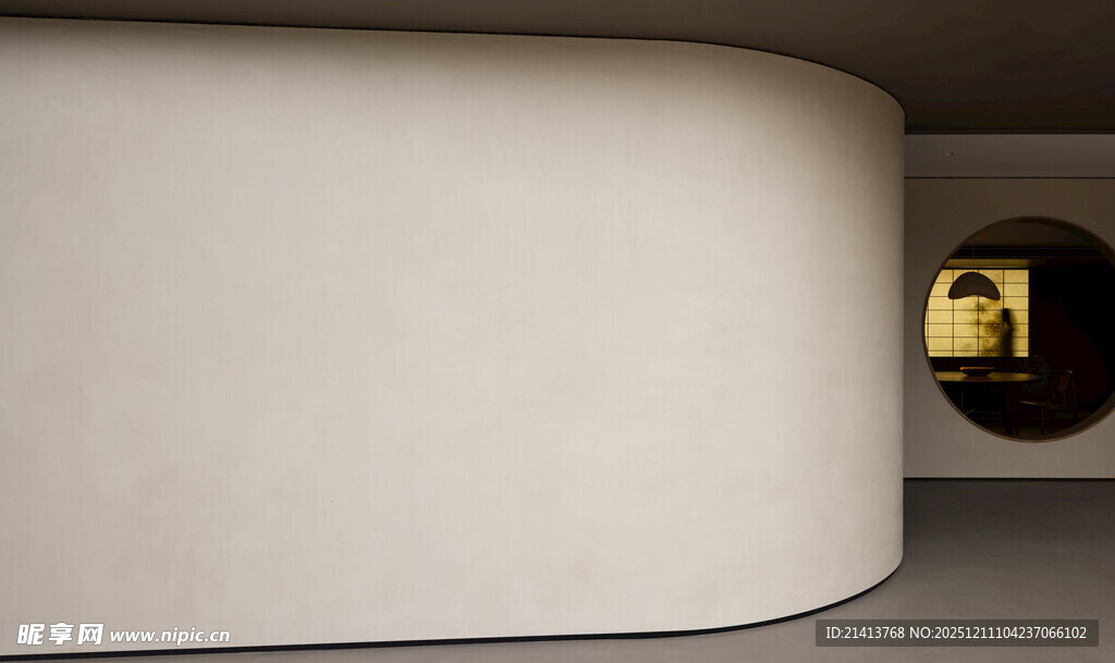 现代简约风格室内弧形墙面