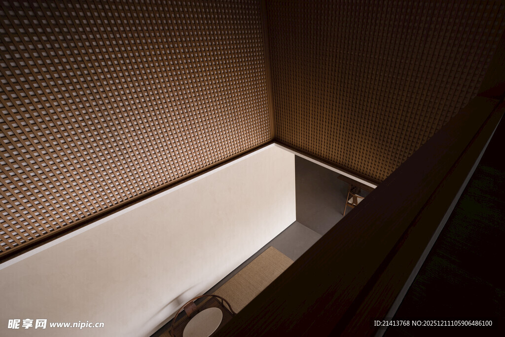 室内角落的金属与木质结构