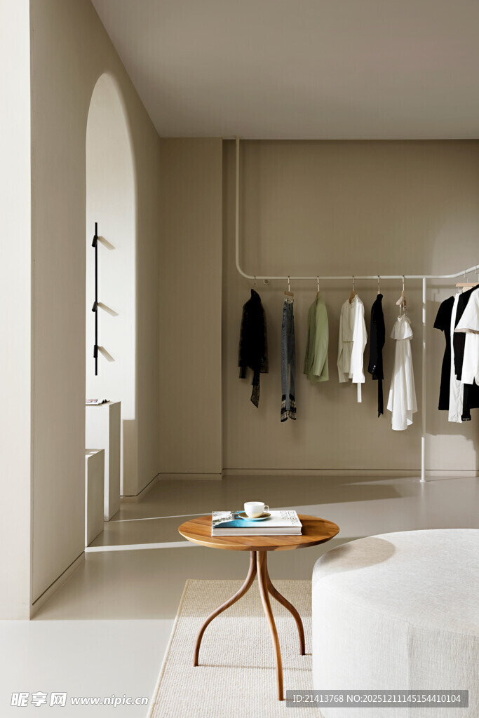 简约风衣帽间室内场景展示