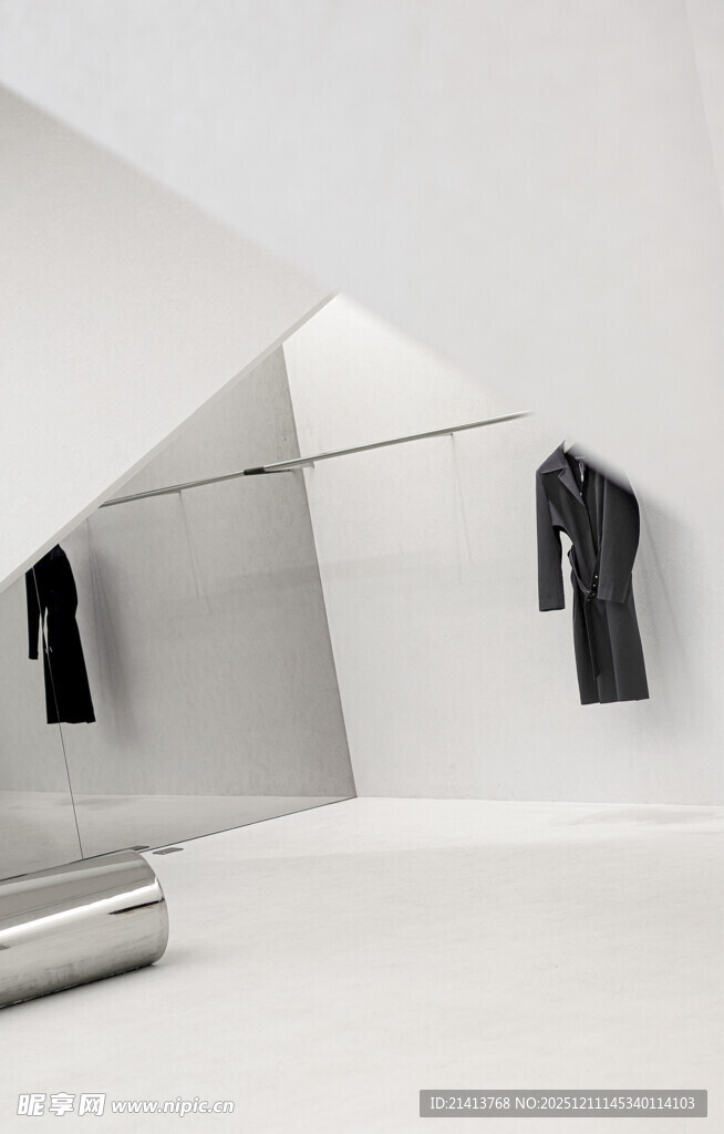 现代简约风格的衣物展示空间