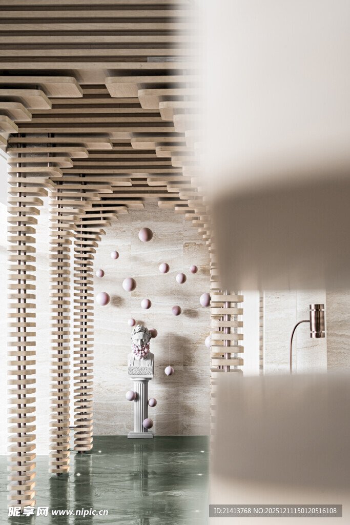 现代简约风室内拱形走廊