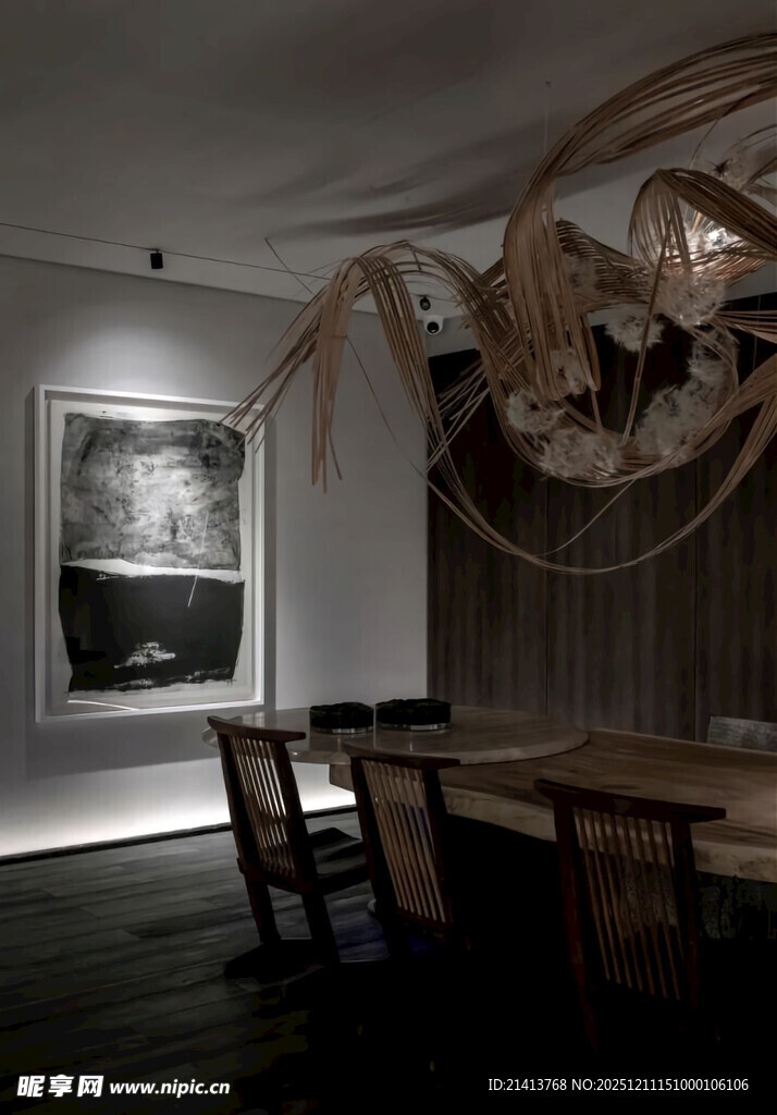 现代艺术风餐厅室内场景