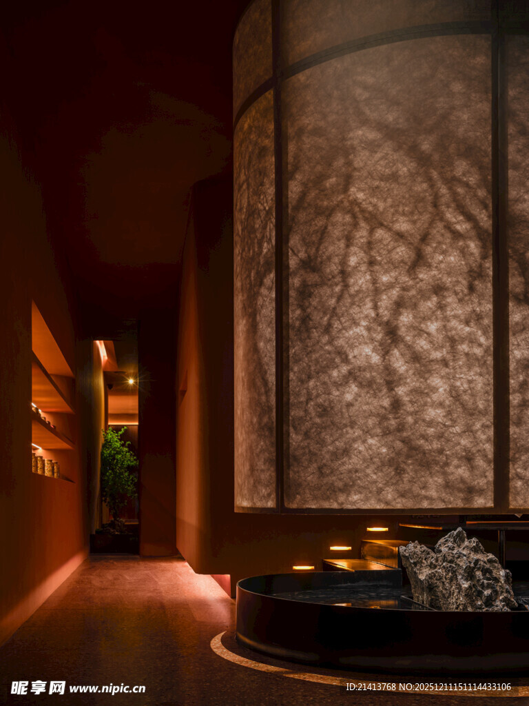 中式雅致茶室室内场景