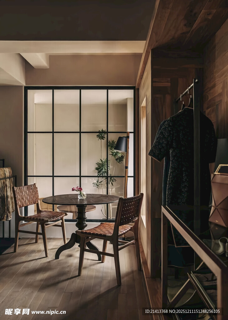 复古风室内温馨用餐角落