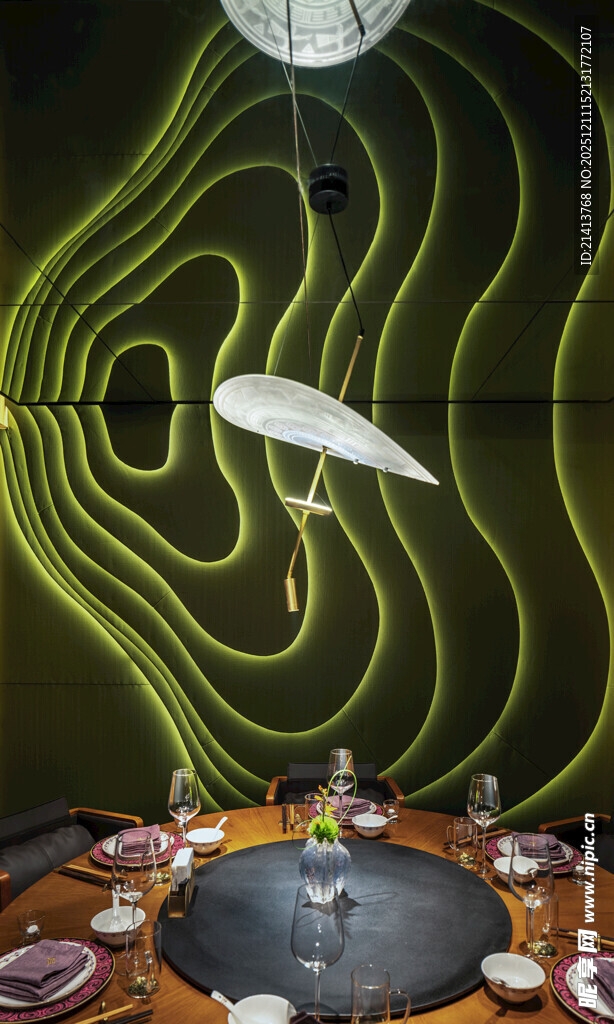 创意中式餐厅梦幻灯光场景