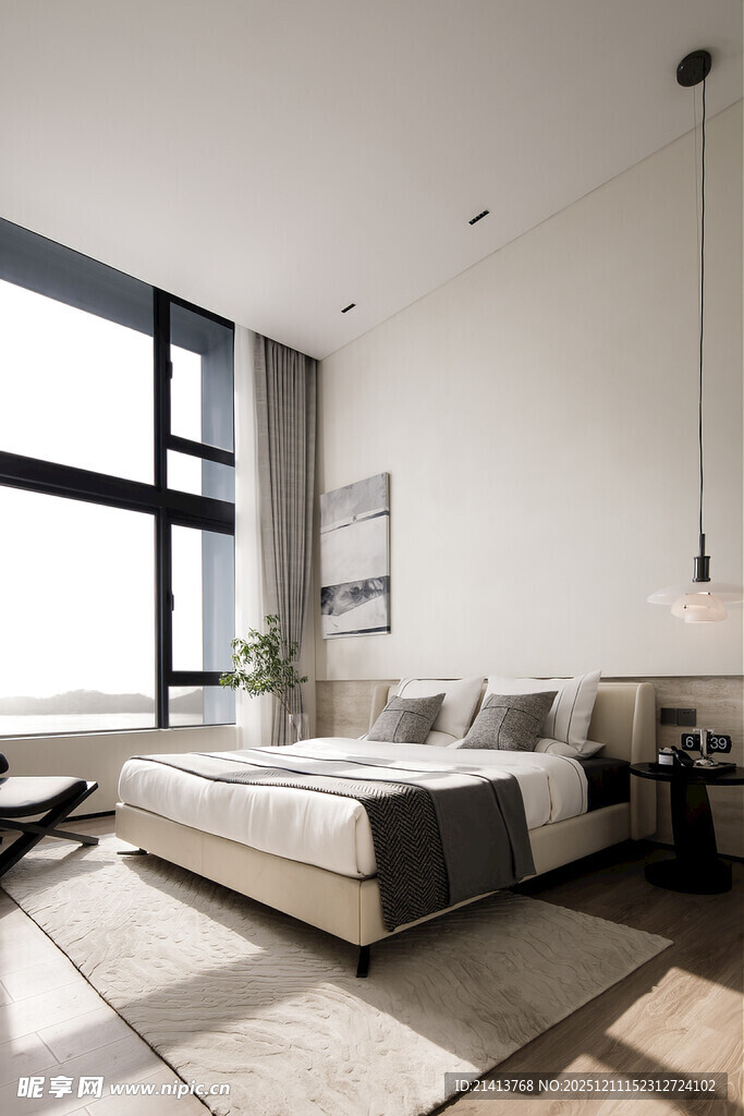 现代简约风格的舒适卧室