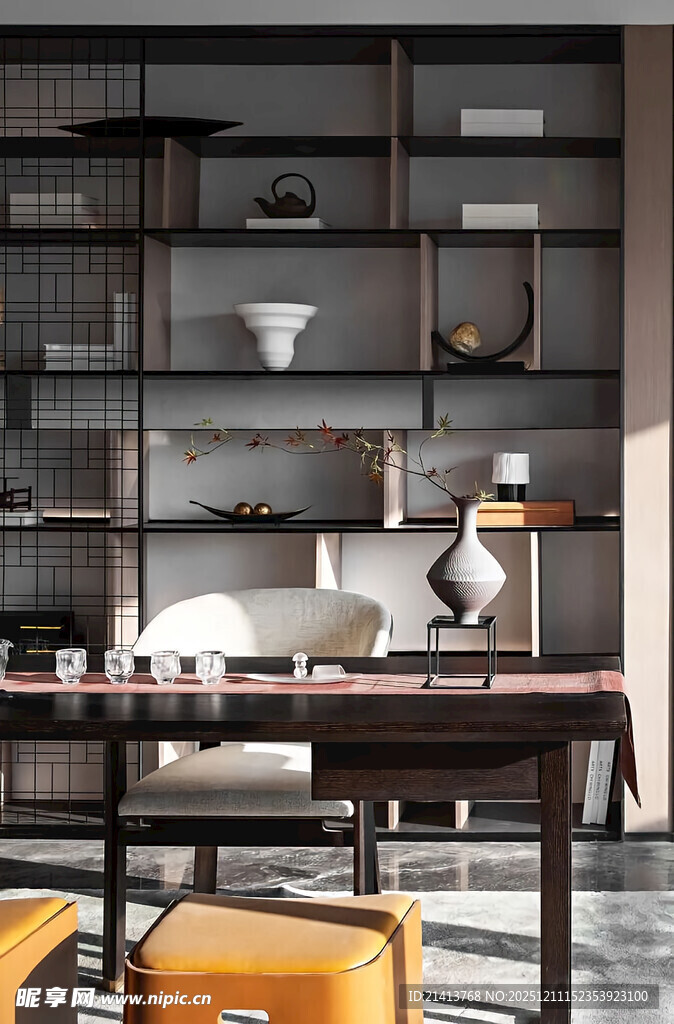 现代简约风书房场景