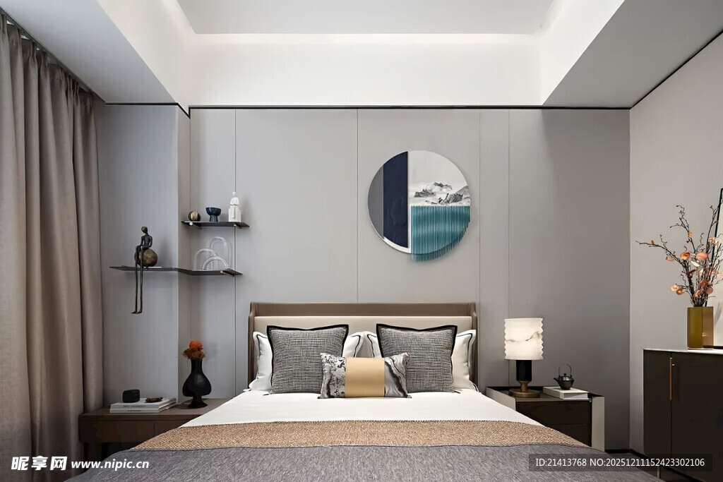 现代简约风卧室优雅设计