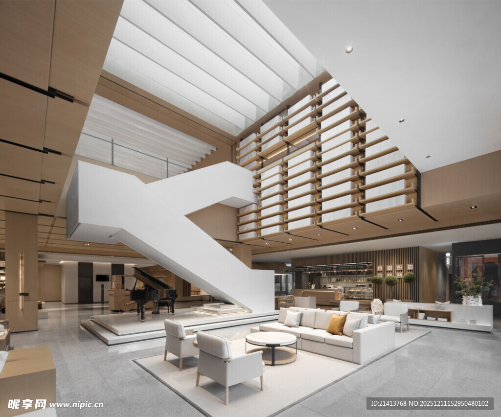 现代风格室内宽敞楼梯空间