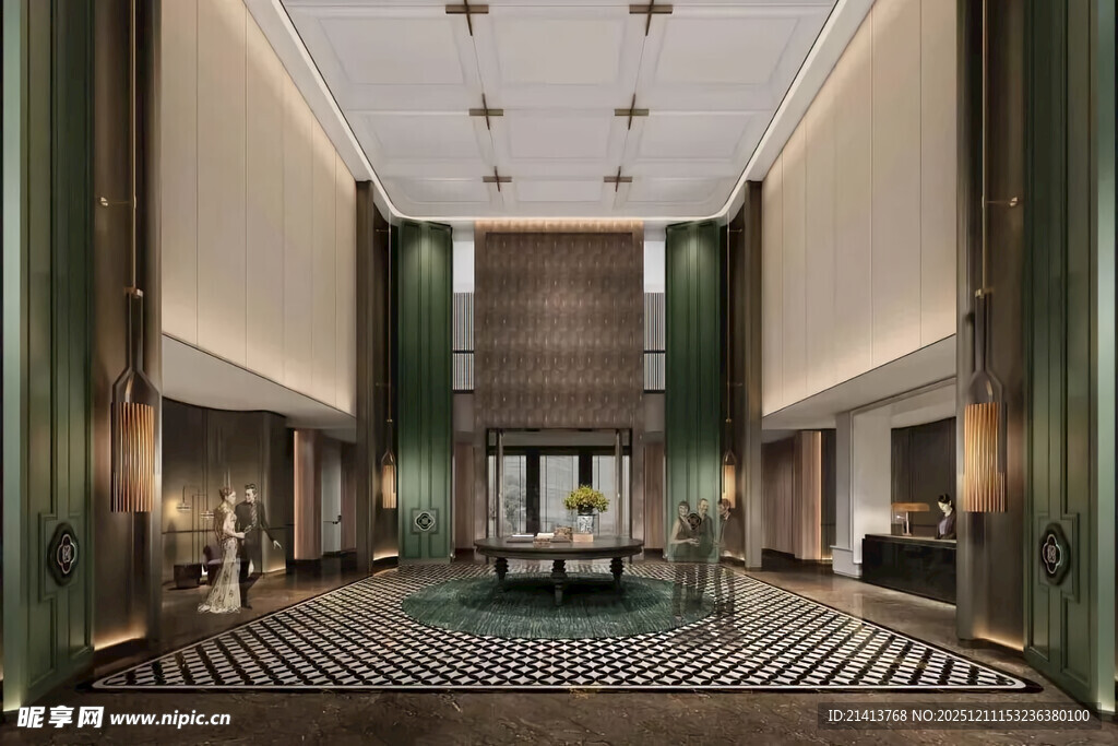 豪华大气的室内大堂空间