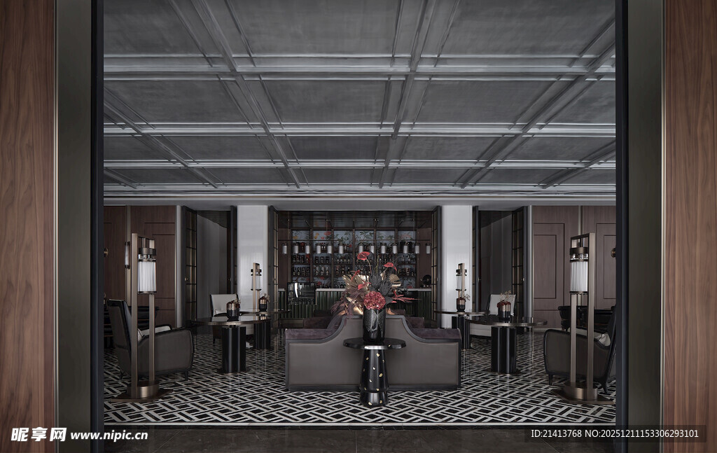 现代工业风室内空间场景