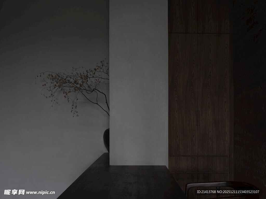 简约室内一角静谧氛围