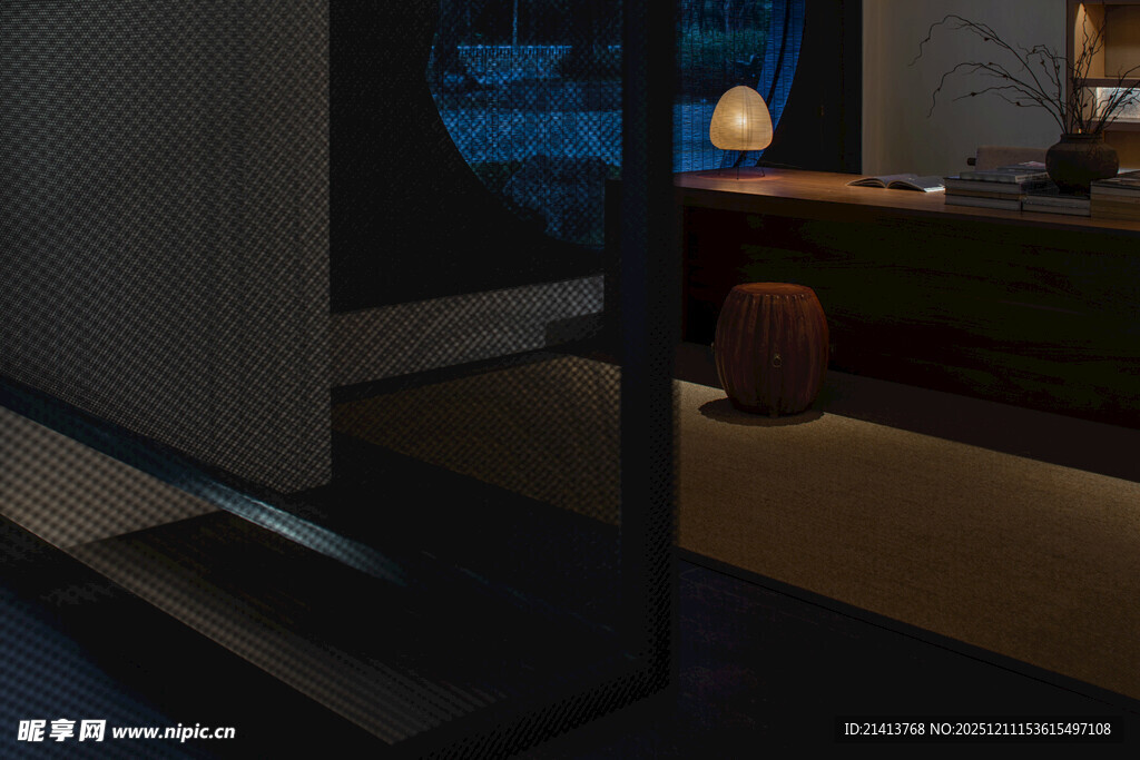 室内温馨夜景静谧氛围