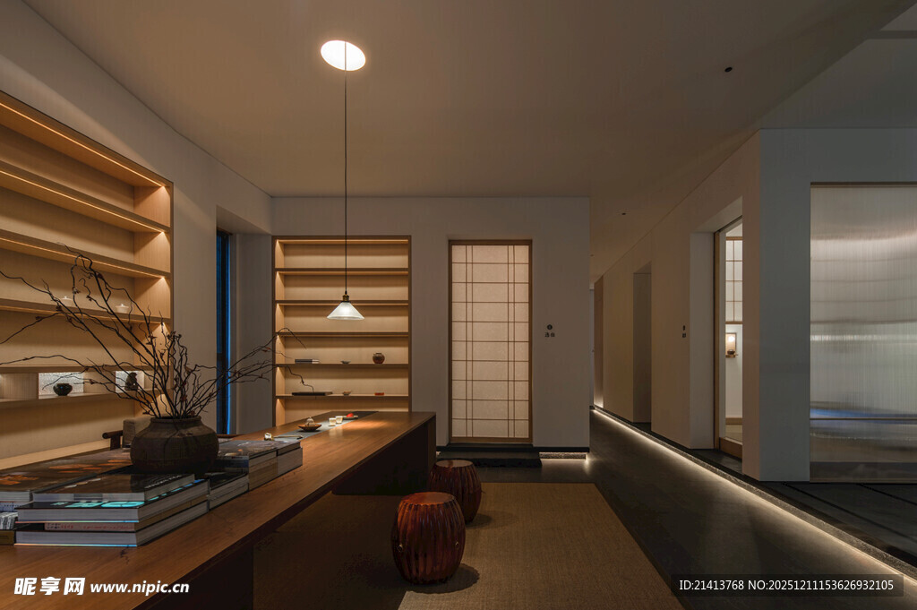 现代风格书房室内场景