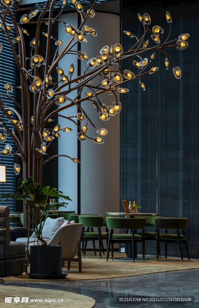 室内温馨灯光装饰休闲区