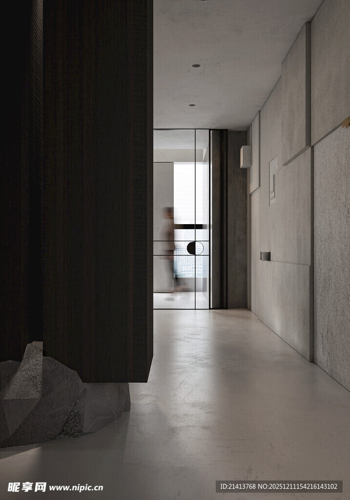 现代简约风室内走廊空间