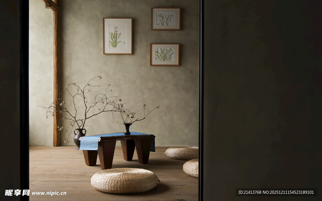 日式简约风室内静谧角落