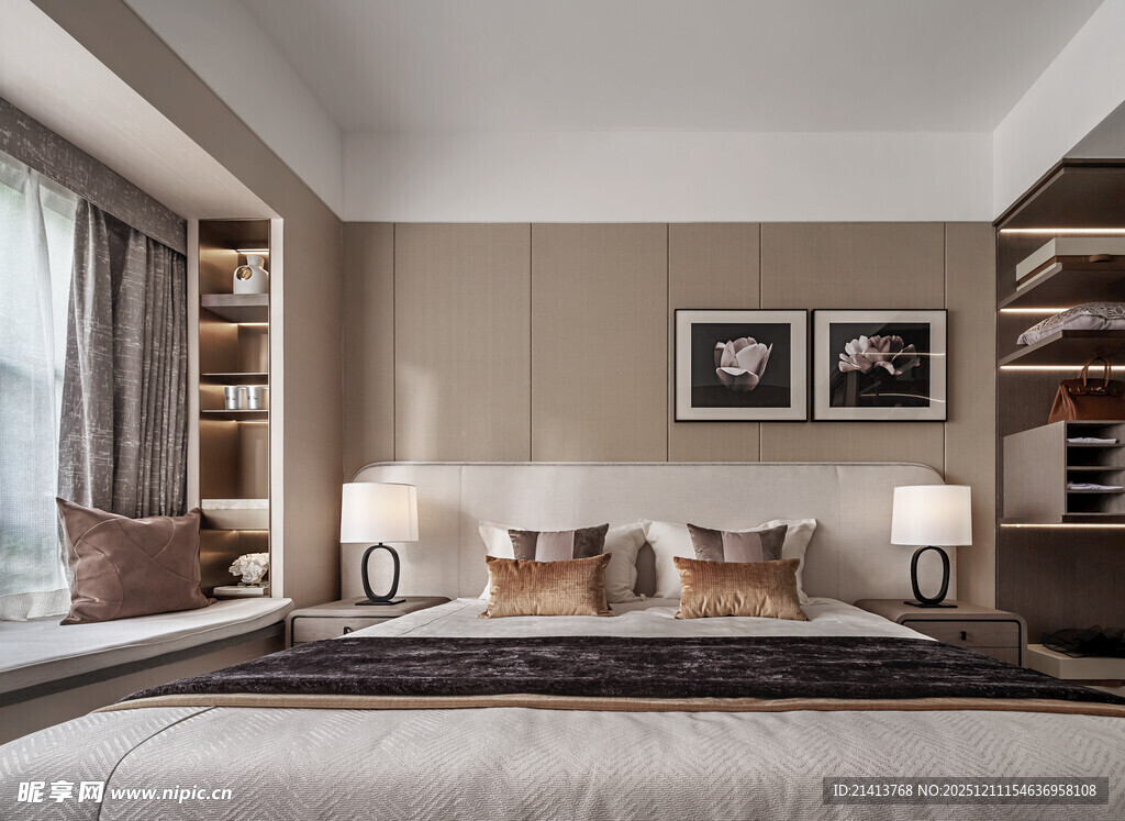 现代简约风温馨卧室场景