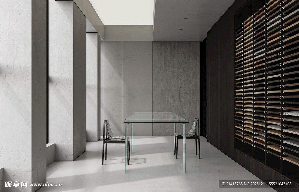 现代简约风书房室内场景