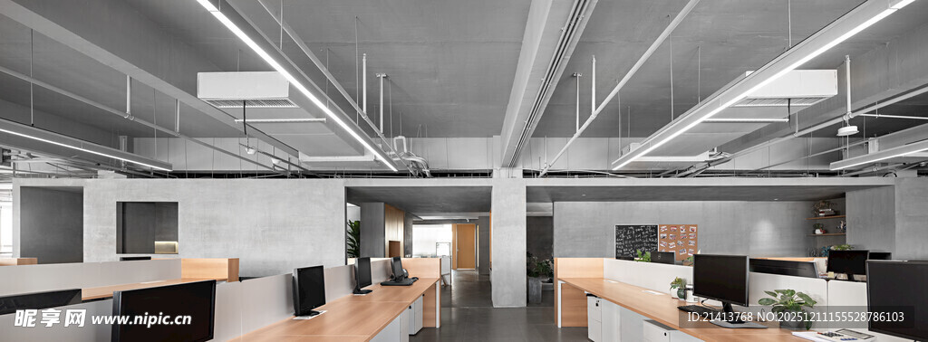 现代开放式办公空间场景