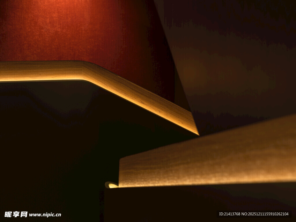 室内暖色灯光装饰细节