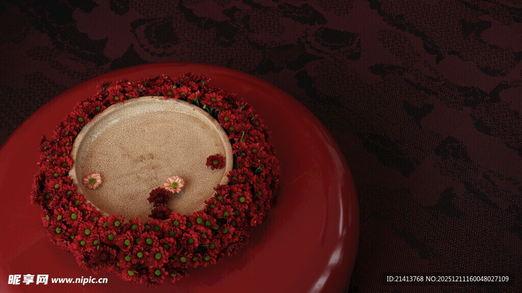 红盘上的特色糕点