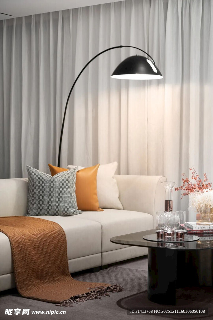 现代简约风客厅温馨一角