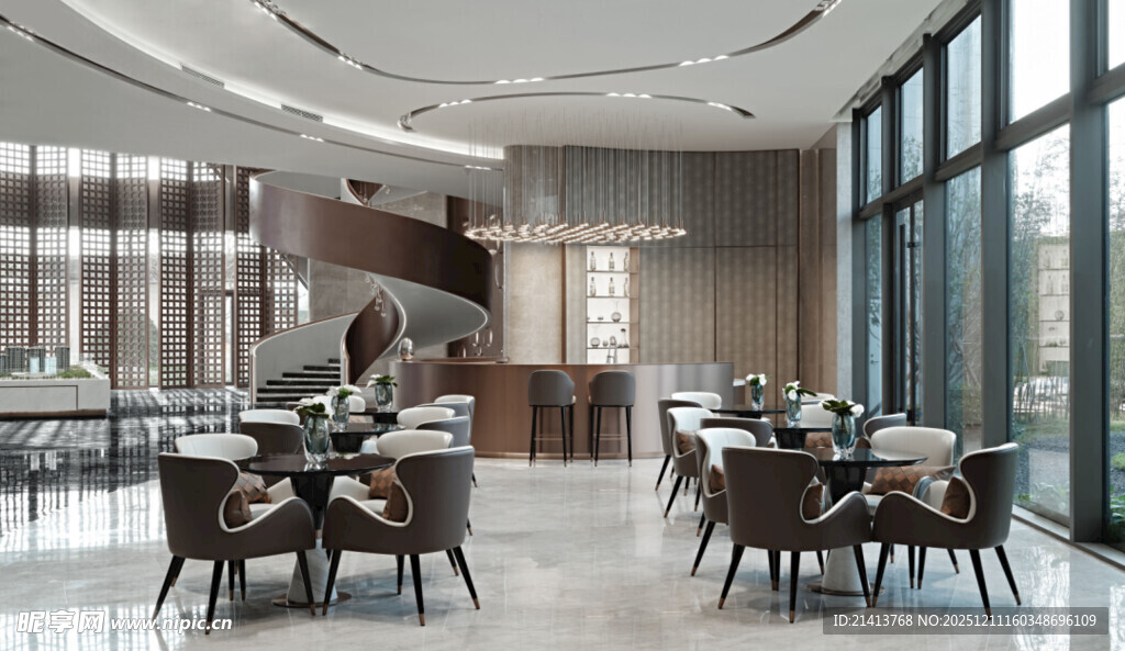 现代简约风格餐厅室内场景