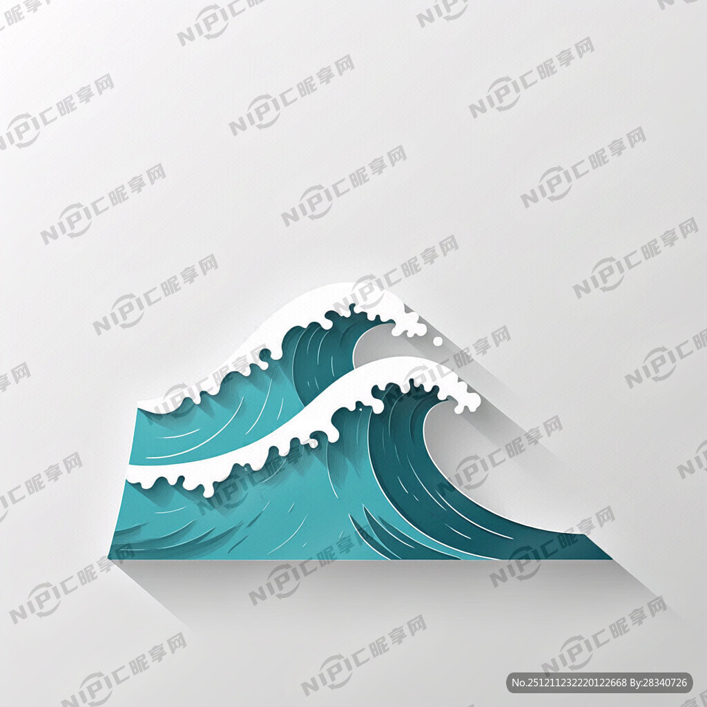 主体：矢量波浪图。      