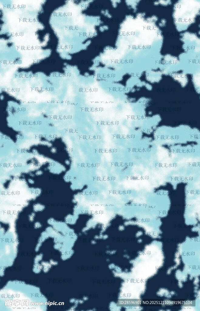 蓝白抽象水墨纹理图案