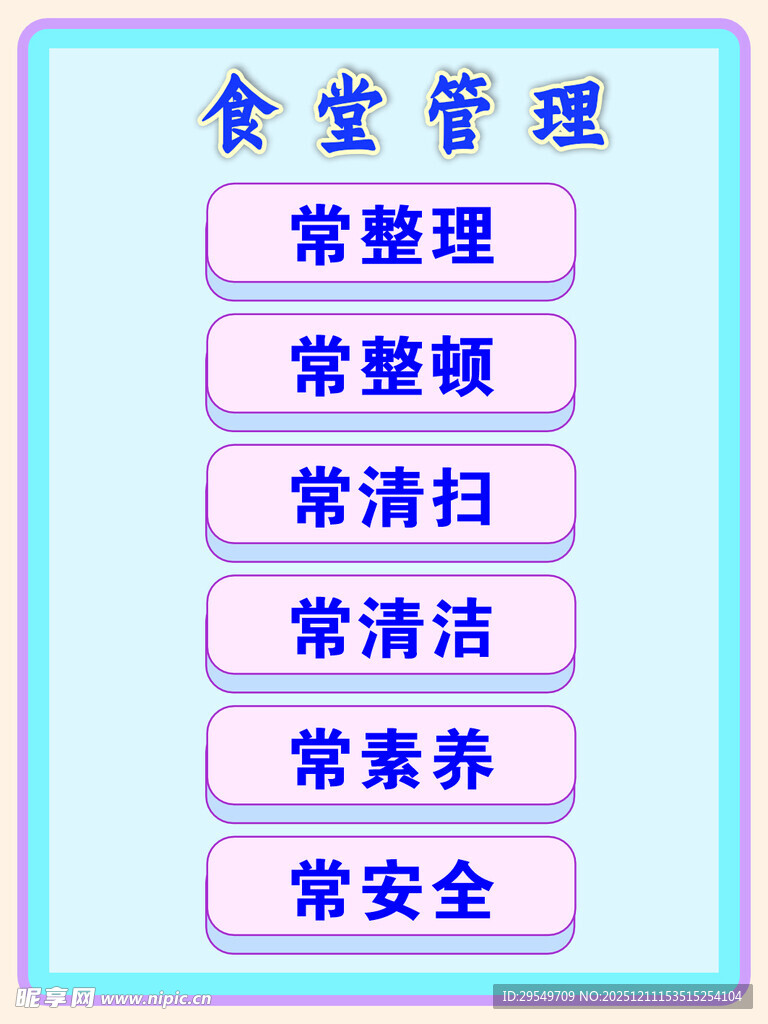 食堂管理五常法则展示