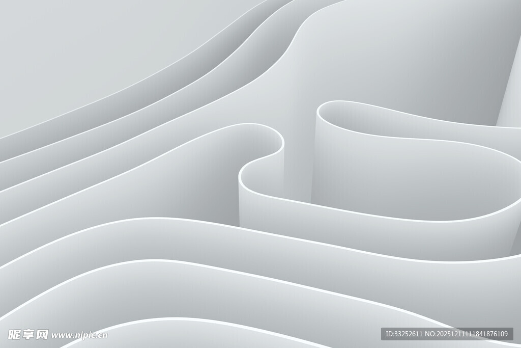 白色立体波浪纹理图案