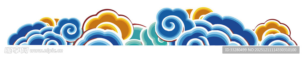 蓝黄相间海浪图案设计