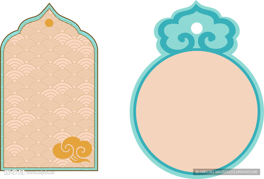 复古风标签装饰图案