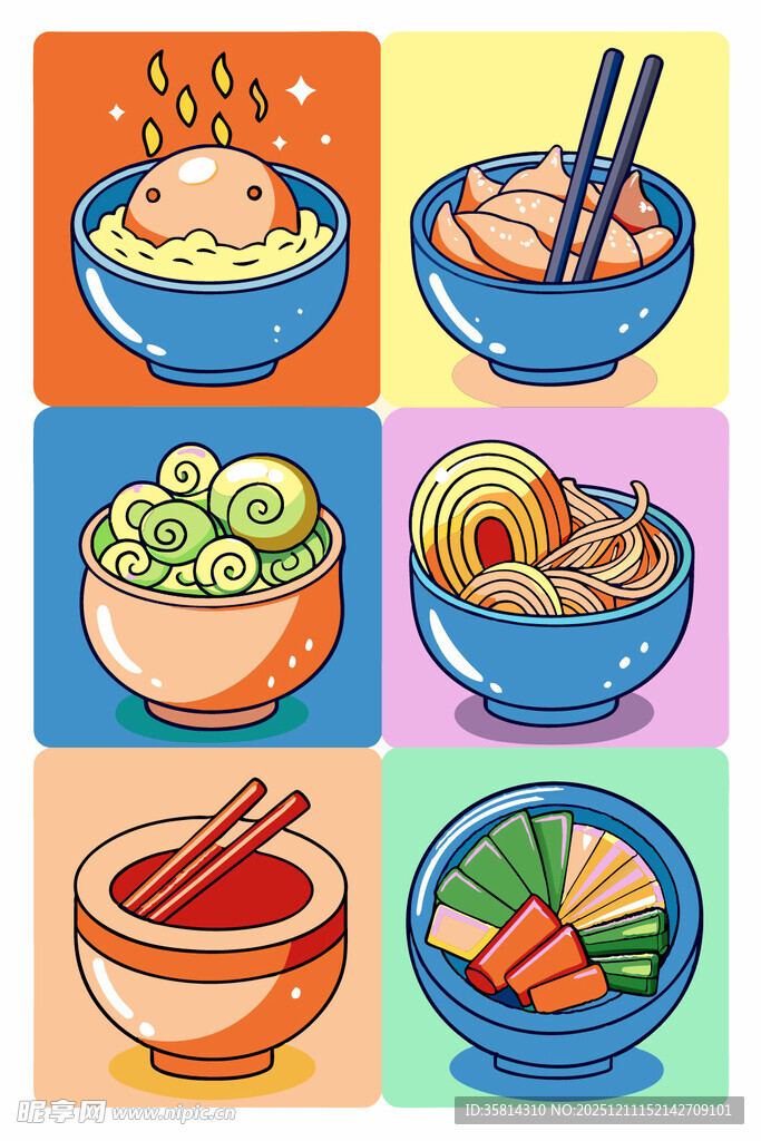 多彩美味面食插画集