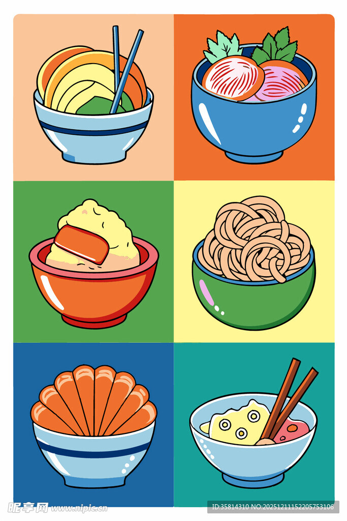 多彩面食与海鲜美食集合