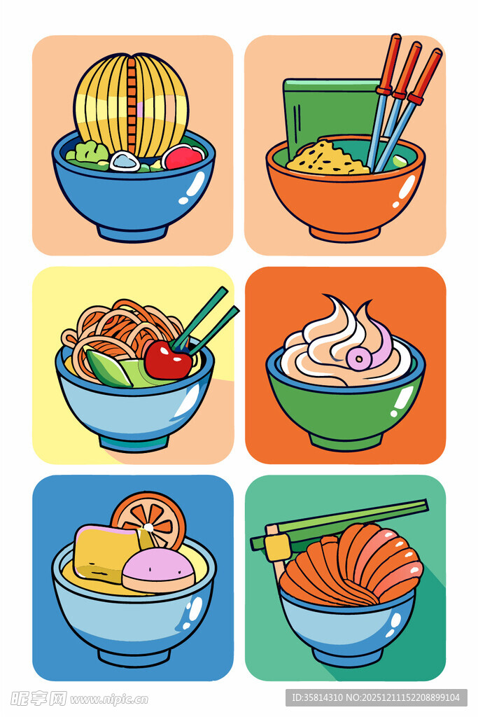 多彩亚洲面食与寿司美食