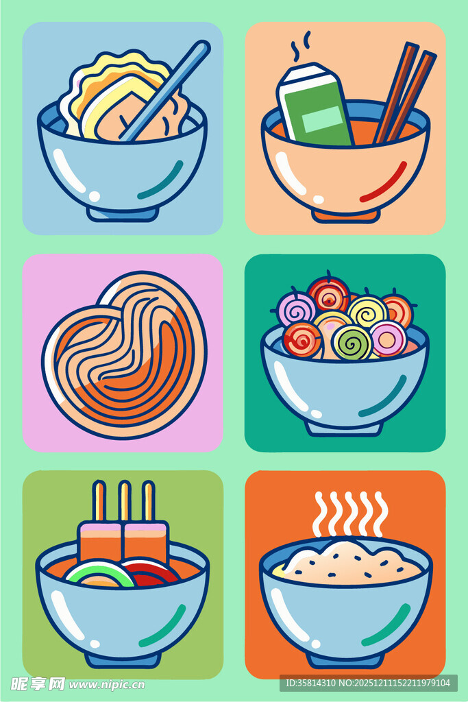 多彩美味面食与小吃集合