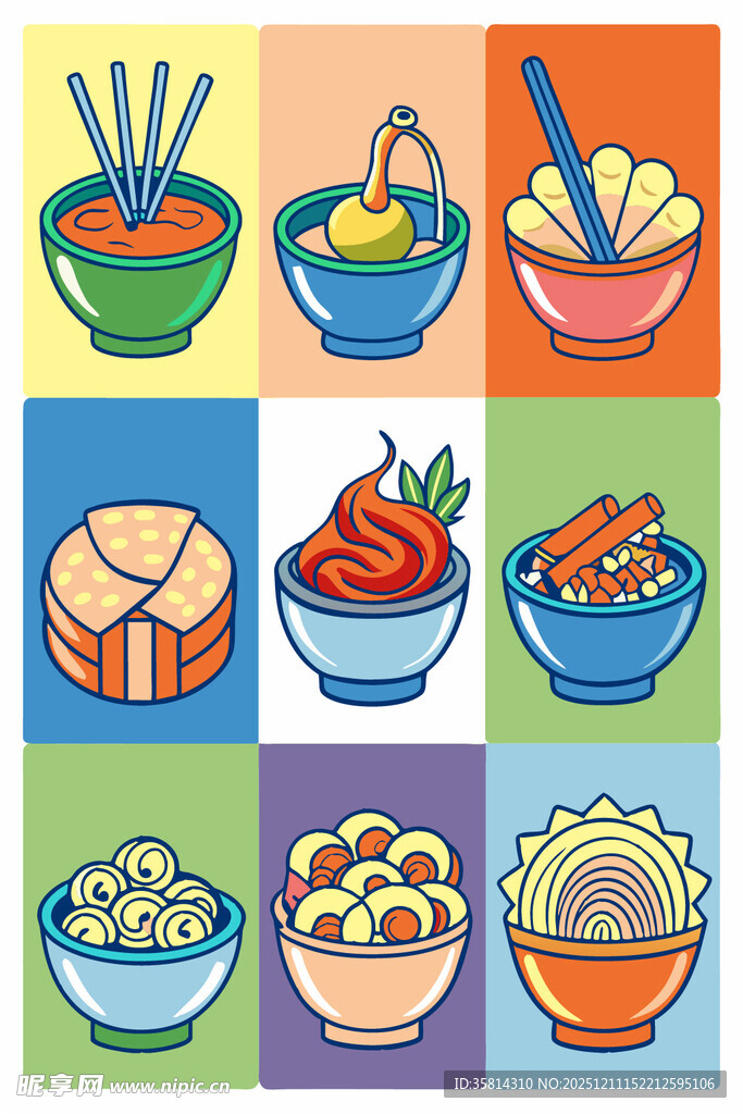 多彩美食插画集合