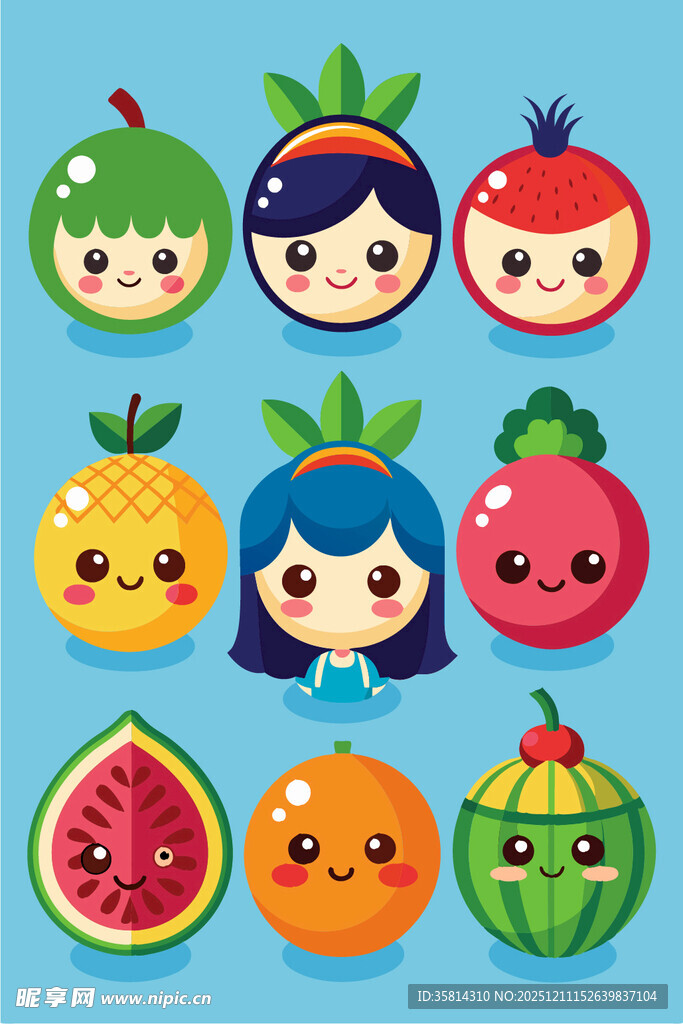 可爱水果拟人卡通形象