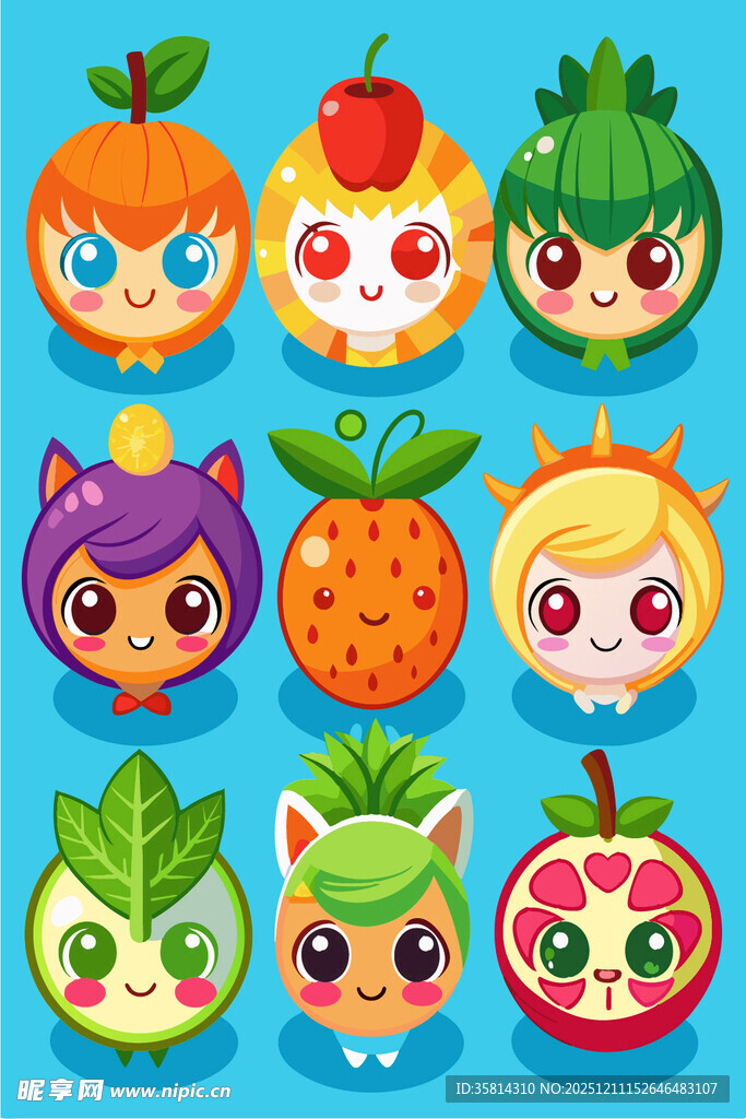 可爱水果拟人卡通形象