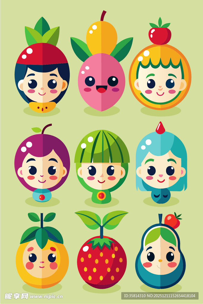 可爱水果拟人卡通形象