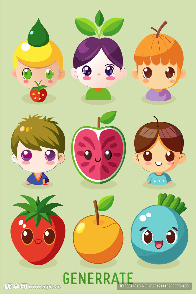 可爱蔬果拟人卡通头像