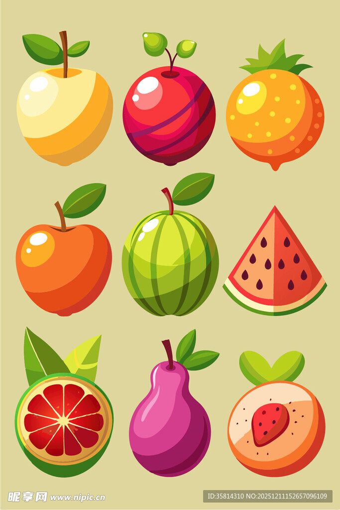 多彩新鲜水果集合