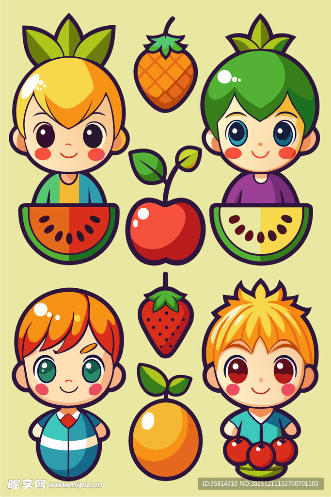 可爱水果小精灵