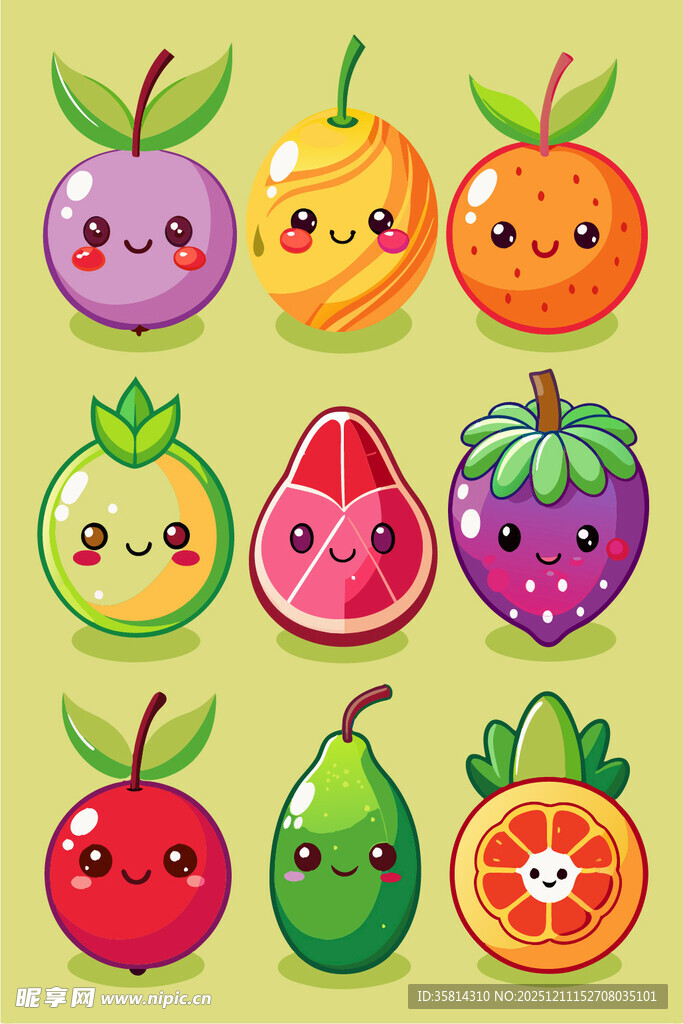 可爱水果卡通形象集合